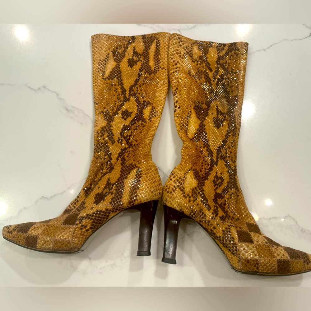 Carlos Santana Sunset snakeskin Knee Boots Sz. 7.5 Absolutely Gorgeous! - Picture 2 of 13